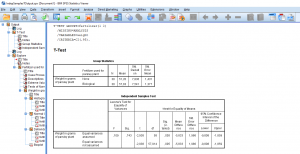 Voorbeeld SPSS output interpretatie output voorbeeld t-test